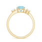 0.8 Carat Aquamarine and Diamond 3 Stone Engagement Ring with Double Band Shank