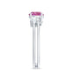 1.2 Carat Genuine Pink Tourmaline Solitaire Double Band Ring with Diamond