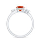 Double Band Engagement Ring with Fire Opal and Diamond