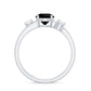 Natural Black Spinel Diamond Double Band Engagement Ring