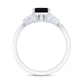 Created Black Diamond Engagement Ring Set with Diamond