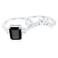 Created Black Diamond Engagement Ring Set with Diamond