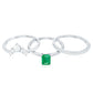 0.6 Carat Natural Emerald Cut Emerald Diamond Bridal Ring Set of 3