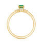 0.6 Carat Natural Emerald Cut Emerald Diamond Bridal Ring Set of 3