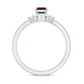 0.7 Carat Natural Emerald Cut Garnet Diamond 3 Piece Wedding Ring Set