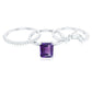 Natural 1.4 Carat Amethyst 3 Piece Bridal Ring Set with Diamond