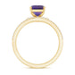 Natural 1.4 Carat Amethyst 3 Piece Bridal Ring Set with Diamond