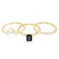 Emerald Cut Black Onyx and Diamond Trio Wedding Ring Set
