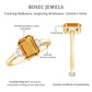 Certified Natural Citrine Emerald Cut Engagement Ring with Diamond