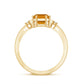 Certified Natural Citrine Emerald Cut Engagement Ring with Diamond