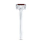 Certified Garnet Emerald Cut Engagement Ring with Real Diamond