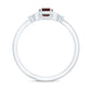 Certified Garnet Emerald Cut Engagement Ring with Real Diamond