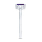 1.4 Carat Amethyst Emerald Cut Engagement Ring with Diamond