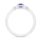 1.4 Carat Amethyst Emerald Cut Engagement Ring with Diamond