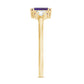 1.4 Carat Amethyst Emerald Cut Engagement Ring with Diamond