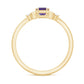1.4 Carat Amethyst Emerald Cut Engagement Ring with Diamond