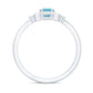 Real 0.6 Carat Aquamarine Emerald Cut Engagement Ring with Diamond