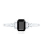 Emerald Cut Black Onyx Engagement Ring with Diamonds