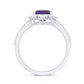 Vintage Style 1.4 Carat Emerald Cut Amethyst Engagement Ring with Diamonds
