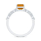 Certified Real Citrine Emerald Cut Engagement Ring with Diamond
