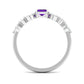 Genuine 1.4 Carat Amethyst Emerald Cut Engagement Ring with Diamond