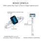 Genuine 2.2 Carat Emerald Cut London Blue Topaz Engagement Ring with Diamond
