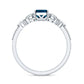 Genuine 2.2 Carat Emerald Cut London Blue Topaz Engagement Ring with Diamond