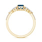 Genuine 2.2 Carat Emerald Cut London Blue Topaz Engagement Ring with Diamond