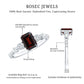 Genuine Garnet Emerald Cut Engagement Ring with Diamond Side Stones