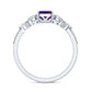 Real 1.4 Carat Emerald Cut Amethyst Engagement Ring with Moissanite