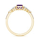 Real 1.4 Carat Emerald Cut Amethyst Engagement Ring with Moissanite