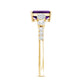 Real 1.4 Carat Emerald Cut Amethyst Engagement Ring with Moissanite