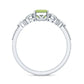 Anillo de compromiso de peridoto natural de 1,8 quilates talla esmeralda con piedras laterales