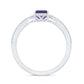 1.4 Carat Amethyst Emerald Cut Engagement Ring with Diamond Split Shank