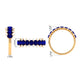 Natural Oval Blue Sapphire Half Eternity Band with Diamond