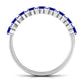 Natural Oval Blue Sapphire Half Eternity Band with Diamond