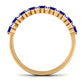Natural Oval Blue Sapphire Half Eternity Band with Diamond