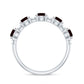 Certified Real Garnet Half Eternity Wedding Band with Diamond