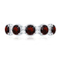 Certified Real Garnet Half Eternity Wedding Band with Diamond