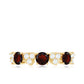 Certified Real Garnet Diamond Heart Eternity Ring for Anniversary