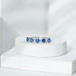 Natural Oval Blue Sapphire Diamond Half Eternity Ring for Women