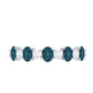 Oval London Blue Topaz Half Eternity Band Ring with Diamond