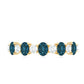 Oval London Blue Topaz Half Eternity Band Ring with Diamond