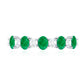 Oval Cut Emerald and Diamond Semi Eternity Ring