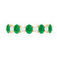 Oval Cut Emerald and Diamond Semi Eternity Ring