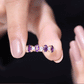 Natural Oval Amethyst Diamond Half Eternity Ring for Women