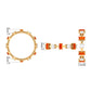Baguette Cut Lab Grown Orange Sapphire and Diamond Eternity Ring