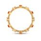 Baguette Cut Lab Grown Orange Sapphire and Diamond Eternity Ring
