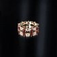 Natural Garnet Diamond Heart Eternity Ring for Anniversary