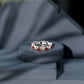 Natural Garnet Diamond Heart Eternity Ring for Anniversary